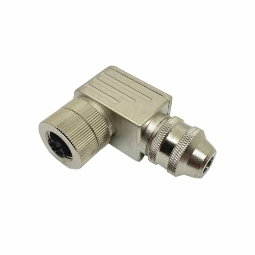 M12 Metal 90° Açılı Konnektör