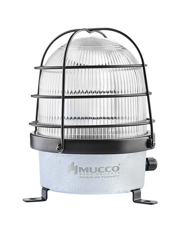 Buzzerlı Kafesli Çakar Döküm Tepe Lambası 12-24V AC/DC SNT-D12513-B-KFS Beyaz