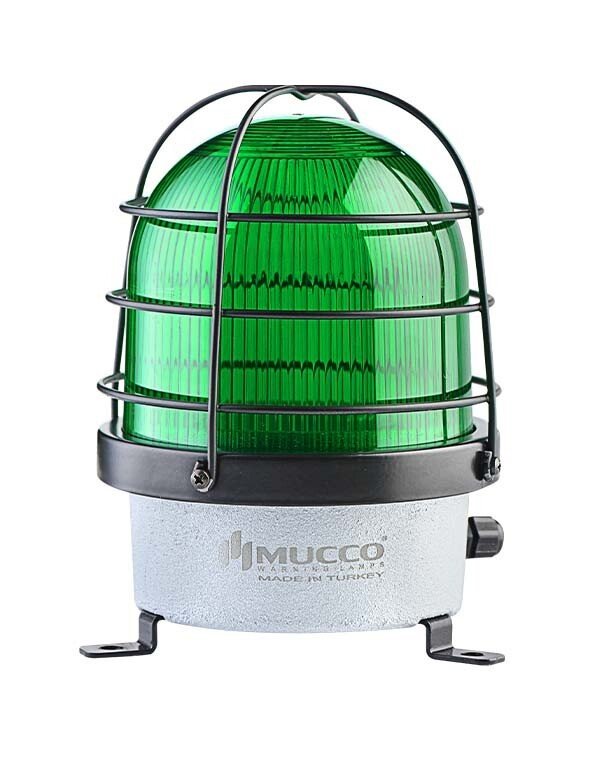 Buzzerlı Kafesli Çakar Döküm Tepe Lambası 12-24V AC/DC SNT-D12513-B-KFS Yeşil