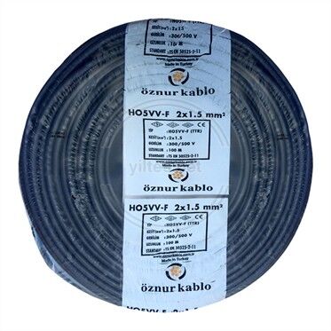 Öznur 2x1,5 mm TTR Kablo-100m (SİYAH)