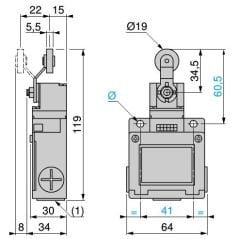 XCKM115 Açısal Hareketli Makaralı Limit Switch