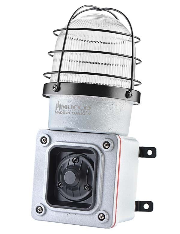 7 Sesli ışıklı Döküm Korna 85-260V DC SNT-ES12522-D Beyaz