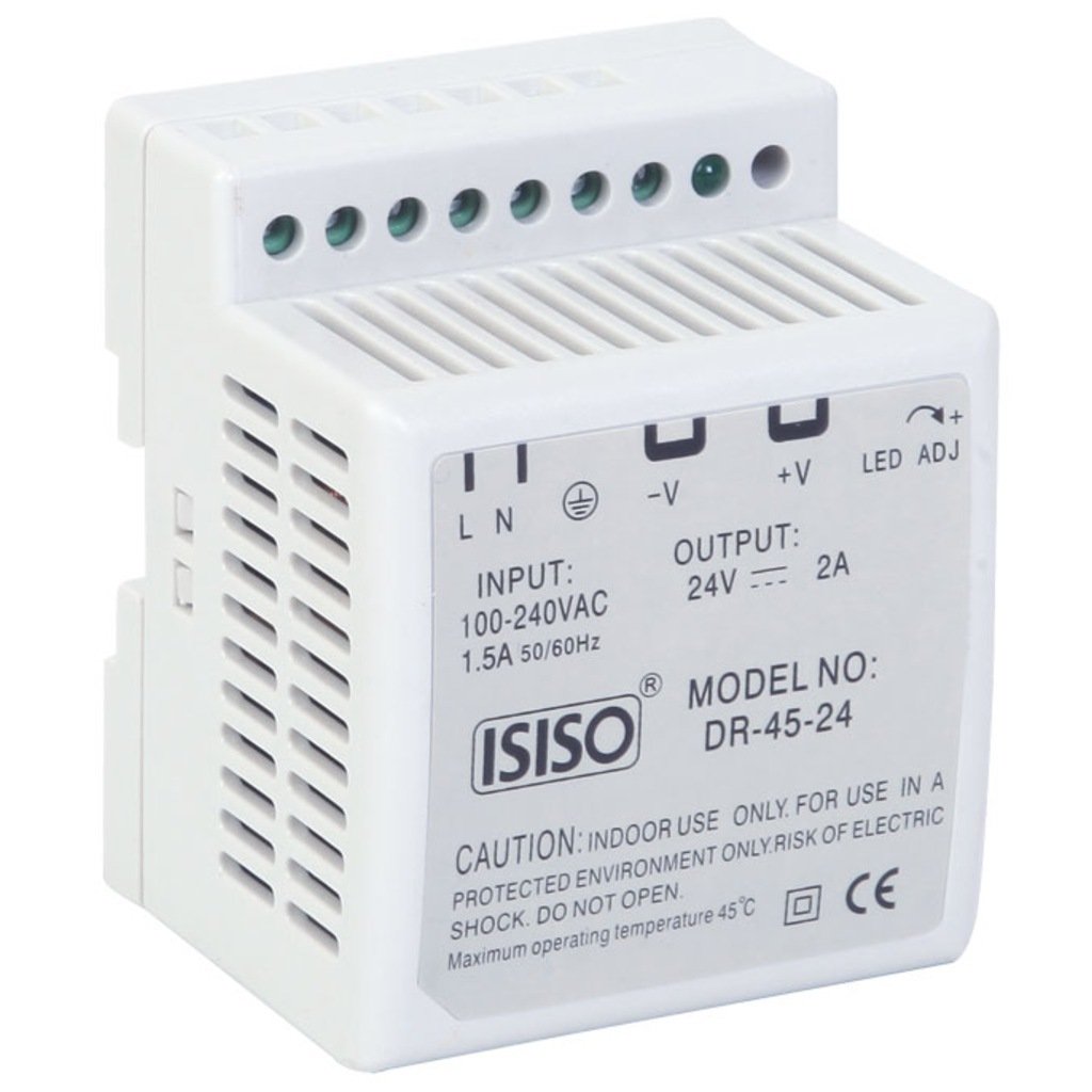 ISISO 45w 24v DC 2.0a Raya Montajlı Güç Kaynağı