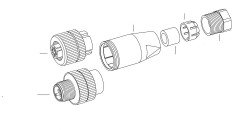 M12 4 Pinli Erkek Konnektör, Binder 99 0429 14 04