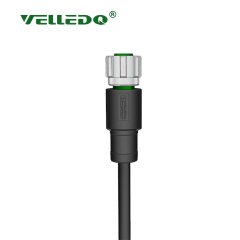 M12 8 Pin Dişi Düz 5 Mt. Kablolu Konnektör - Sensör Kablosu Velledq M12-F08T-5.0PVC/BK