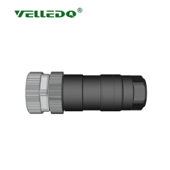 M12-F05T - M12 5 Pin Dişi Düz Konnektör - Velledq