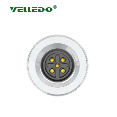 M12-F05T - M12 5 Pin Dişi Düz Konnektör - Velledq