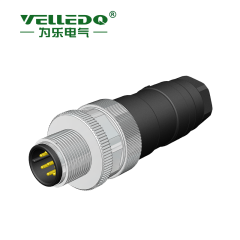 M12-M08T - M12 8 Pin Erkek Düz Konnektör - Velledq