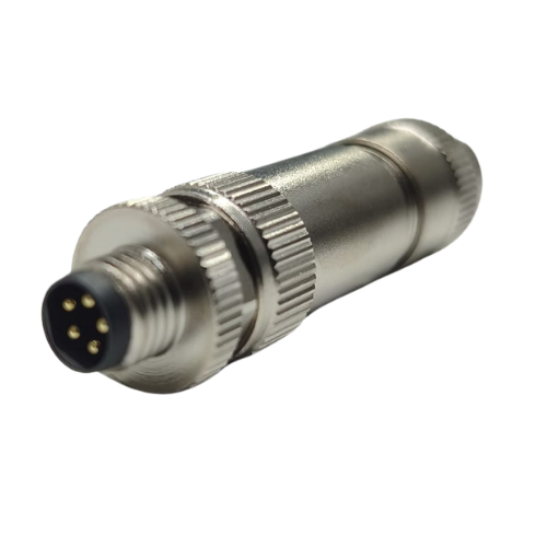 M8 5 Pin Erkek Seyyar B Code Metal Konnektör | M8P-BM05T