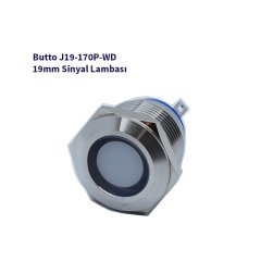 19mm Yassı Kafalı Sinyal Lambası Beyaz J19-170P-WD
