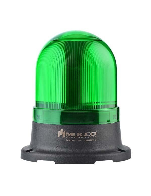 Ledli Tepe Lambası Döner Buzzer 220V AC SNT-725-DB Yeşil