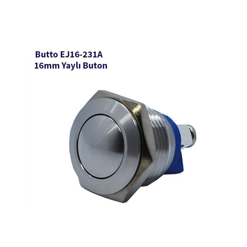 16 mm Işıksız Bombeli Kafa Yaylı Çelik Buton EJ16-231A