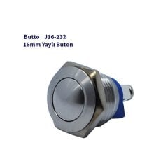 16 mm 2 NO+2 NC Işıksız Bombeli Kafa Yaylı Çelik Buton J16-232