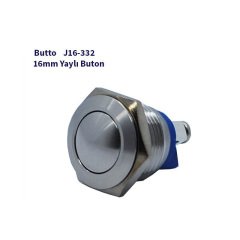 16 mm 2 NO+2 NC Işıksız Bombeli Kafa Kalıcı Çelik Buton J16-322