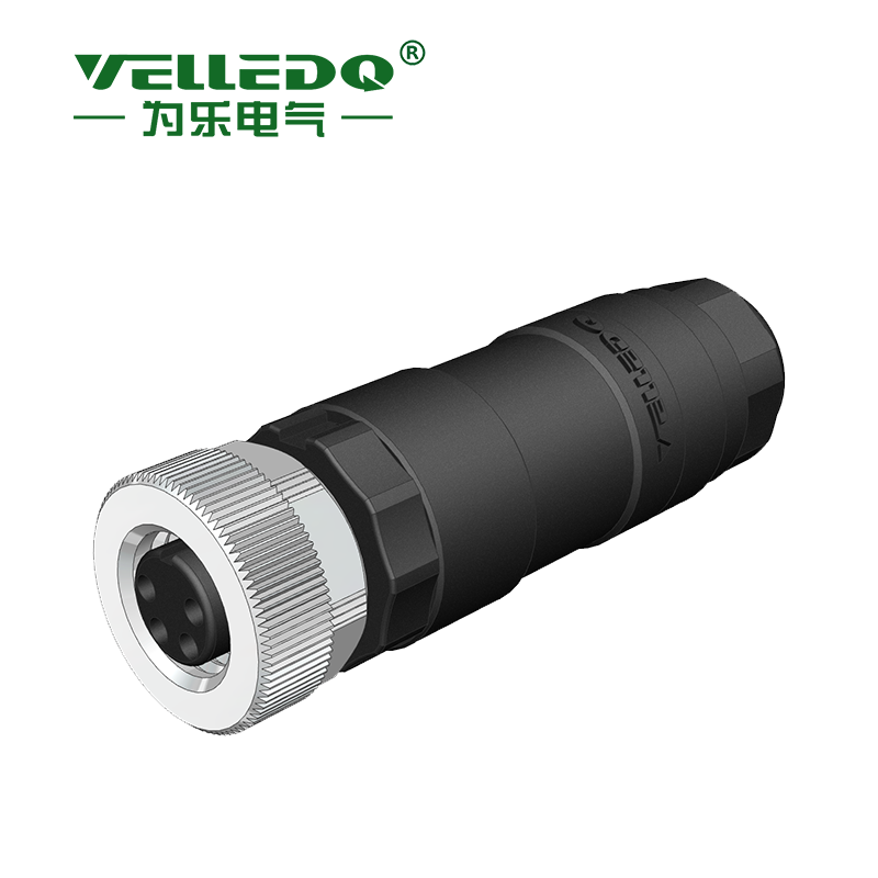 M8-F04T - M8 4 Pin Dişi Düz Konnektör - Velledq