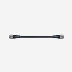M12 4 PİN DİŞİ / ERKEK Çift Taraflı 15 Metre Kablolu Konnektör M12-F04T/M12-M04T-15.0PVC/BK