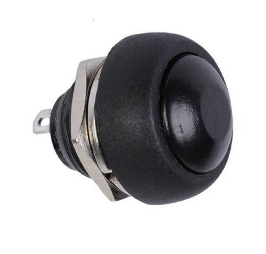 12mm Siyah Push Buton – Anlık Basmalı Buton | PBS-33B | Hareket Otomasyon