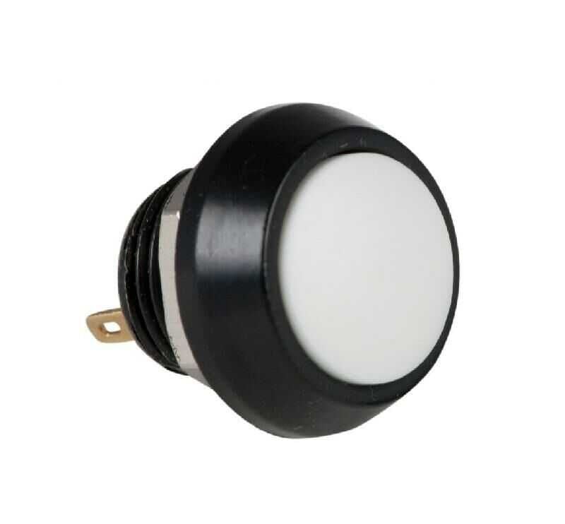 12mm Beyaz Push Buton – Anlık Basmalı Buton | PBS-33B | Hareket Otomasyon