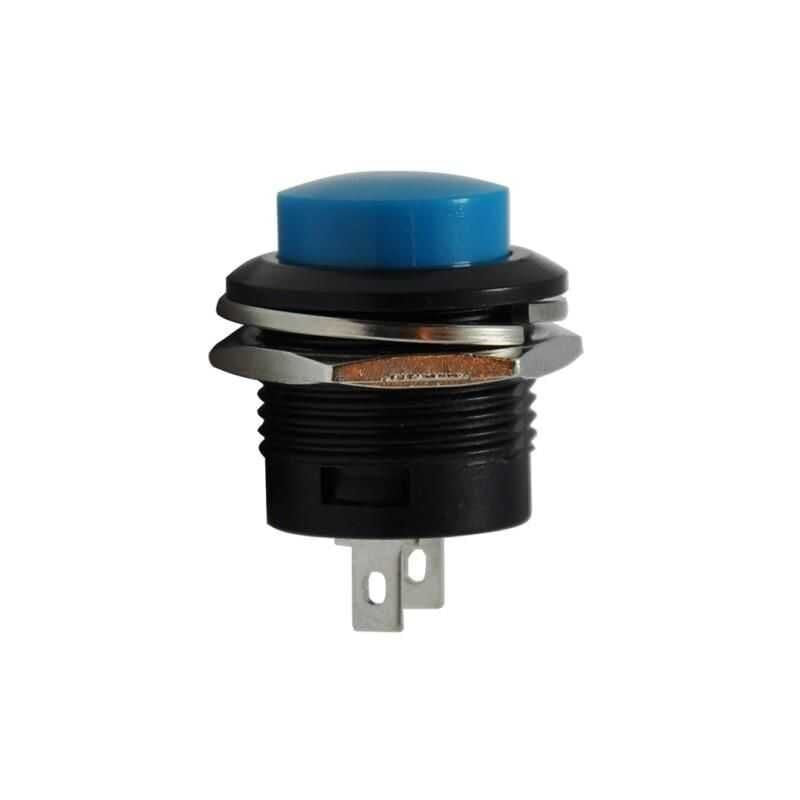 16mm Yaylı Mavi Push Buton – Anlık Basmalı Buton | R13-507 | Hareket Otomasyon