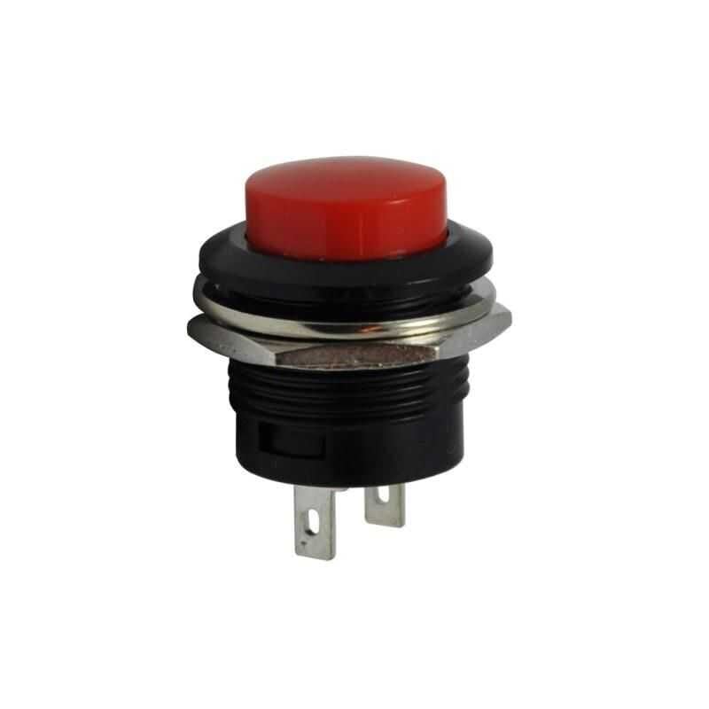 16mm Yaylı Kırmızı Push Buton – Anlık Basmalı Buton | R13-507 | Hareket Otomasyon