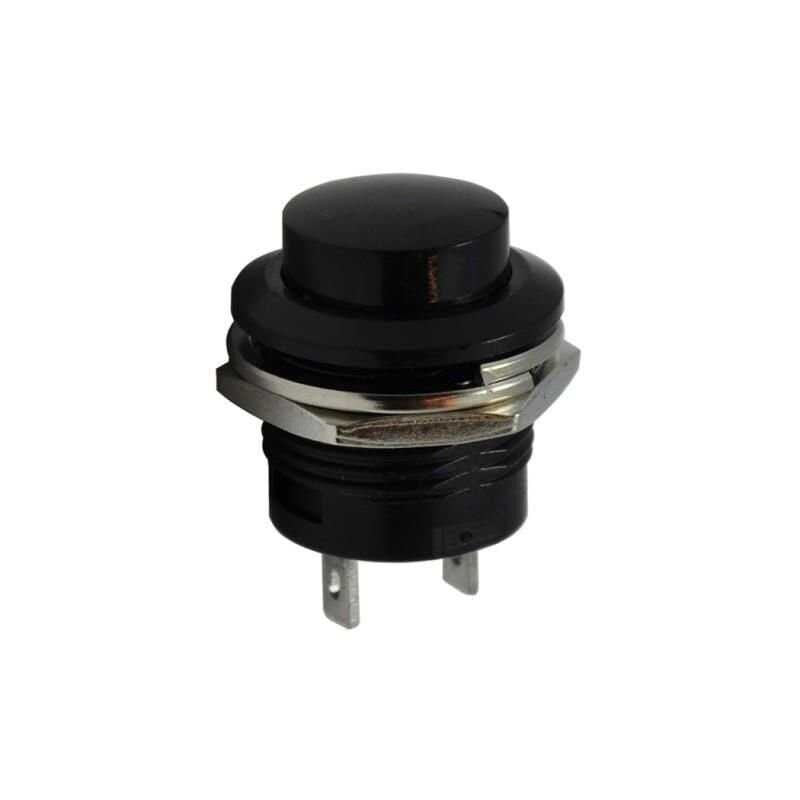 16mm Yaylı Siyah Push Buton – Anlık Basmalı Buton | R13-507 | Hareket Otomasyon