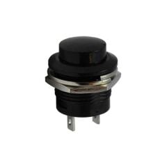16mm Yaylı Siyah Push Buton – Anlık Basmalı Buton | R13-507 | Hareket Otomasyon