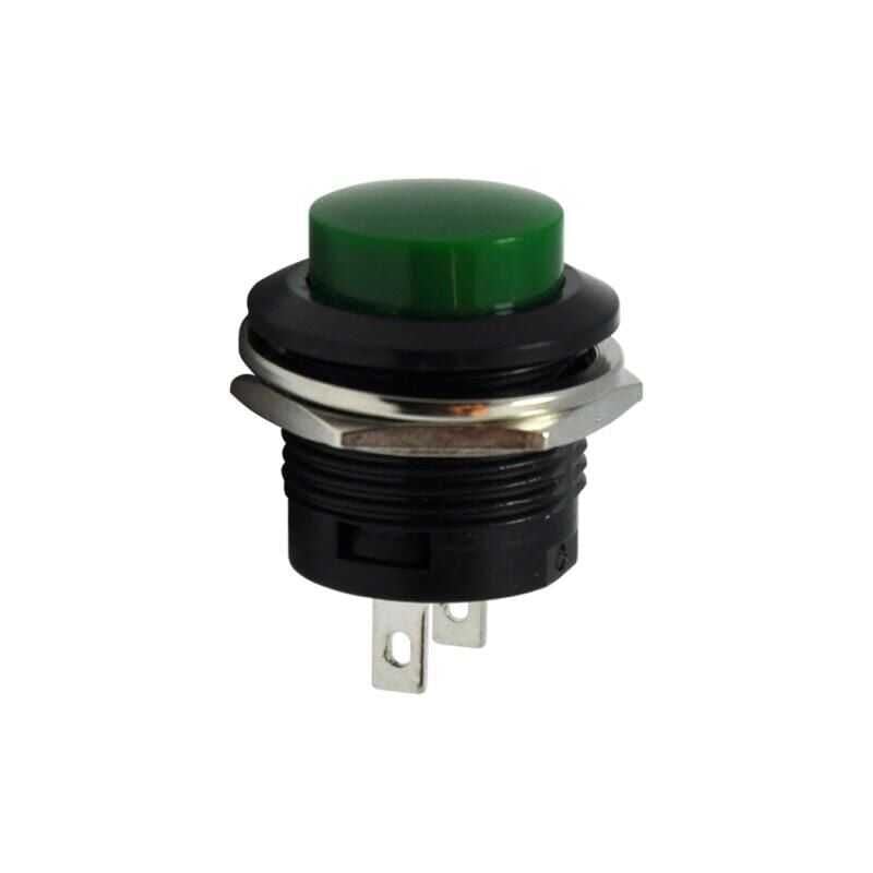 16mm Yaylı Yeşil Push Buton – Anlık Basmalı Buton | R13-507 | Hareket Otomasyon