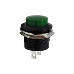 16mm Yaylı Yeşil Push Buton – Anlık Basmalı Buton | R13-507 | Hareket Otomasyon