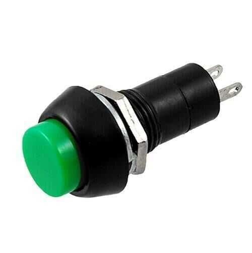 12mm Yaylı Yeşil Push Buton – Anlık Basmalı Buton | PBS-11B | Hareket Otomasyon