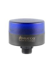 Somun Bağlantılı Sabit Flaşör Çakar Mini Tepe Lambası 12-24V AC/DC SNT-SM715 Mavi