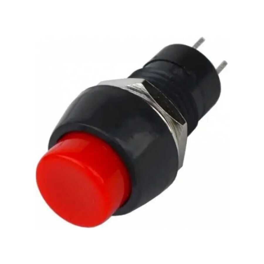 10mm Yaylı Kısa Push Buton – Kırmızı | PBS-20B | Hareket Otomasyon