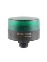 Somun Bağlantılı Sabit Flaşör Çakar Mini Tepe Lambası 12-24V AC/DC SNT-SM715 Yeşil