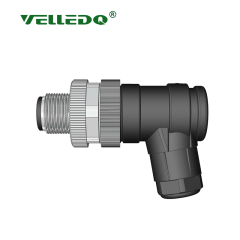 M12-M05S M12 5 Pin Erkek Açılı Konnektör - Velledq