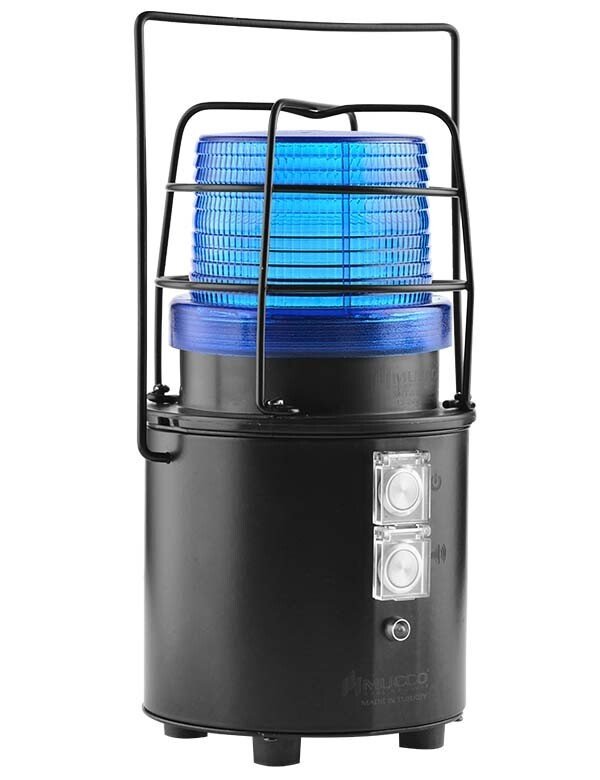 Şarjlı Tepe Lambası Üniv. Buuzer Aküden Besleme SNT-915-SRB Mavi