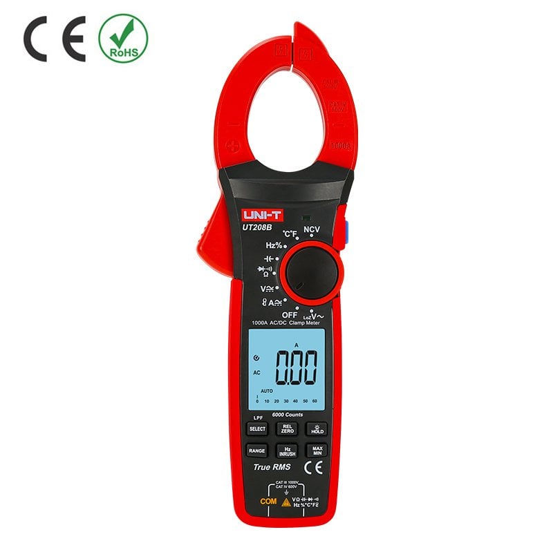 Uni-T UT208B Dijital Pensampermetre, True RMS 1000 A Test Cihazı