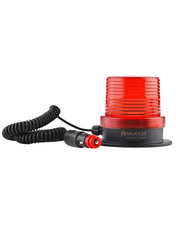 Mıknatıslı Çakmak Fişli Buzzer Çakar Tepe Lambası 12-24V AC/DC SNT-F915-B Kırmızı