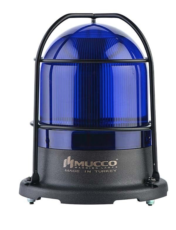 5 Modlu Üniversal Kafesli Buzzerlı Tepe Lambası 85-260V AC/DC SNT-125-B-KFS Mavi