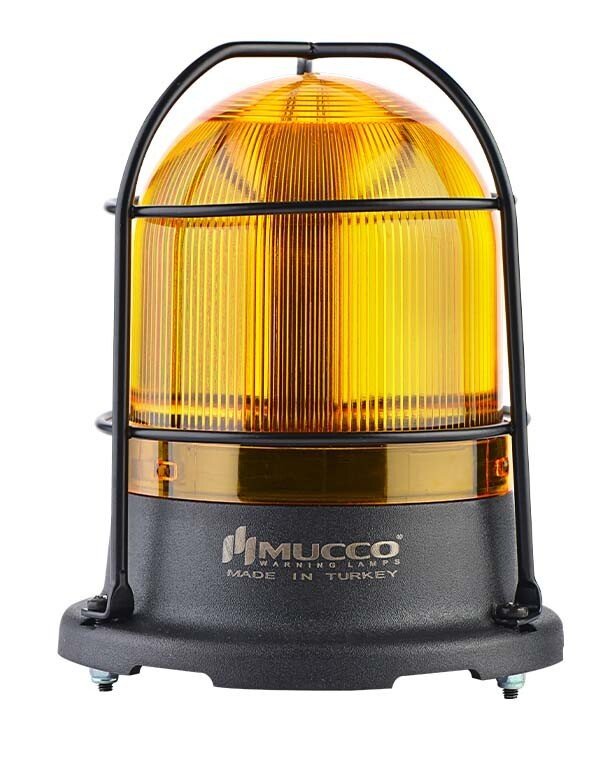5 Modlu Üniversal Kafesli Buzzerlı Tepe Lambası 85-260V AC/DC SNT-125-B-KFS Sarı