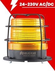 Ø 90 Çap Buzzer Kafesli Maksi Volt Tepe Lambası 24-90V DC 24-60V AC SNT-912-B-KFS
