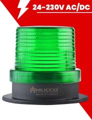 Ø 90 Çap Buzzer Kafesli Maksi Volt Tepe Lambası 24-90V DC 24-60V AC SNT-912-B-KFS Yeşil