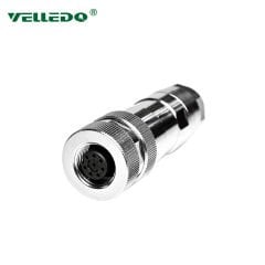 M12P-F08T - M12 8 Pin Dişi Düz Metal Konnektör - Velledq