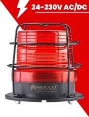 Ø 100 Çap Buzzer Kafesli Maksi Volt Tepe Lambası 24-90V DC 24-60V AC SNT-112-B-KFS