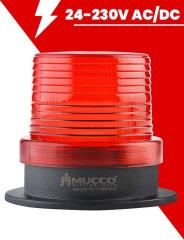 Ø 125 Çap Maksi Volt Tepe Lambası 24-230V AC/DC SNT-1212 Kırmızı
