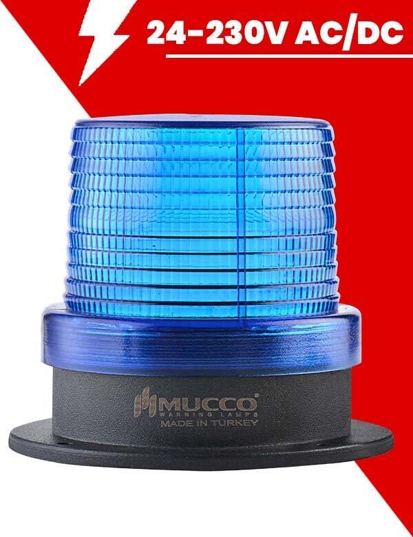 Ø 125 Çap Maksi Volt Tepe Lambası 24-230V AC/DC SNT-1212 Mavi