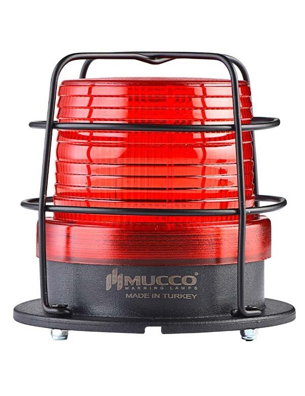 5 Mod Universal Kafesli Tepe Lambası 12-24V AC/DC SNT-915-KFS Kırmızı