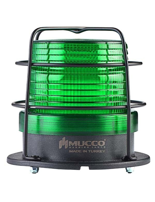 5 Mod Universal Buzzer Kafesli Tepe Lambası 12-24V AC/DC SNT-915-B-KFS Yeşil
