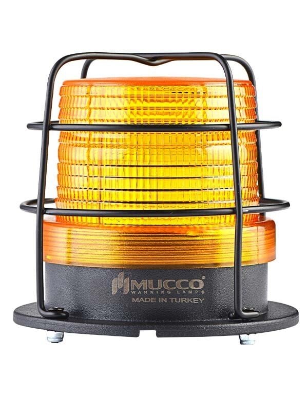 5 Mod Universal Buzzer Kafesli Tepe Lambası 85-260V AC/DC SNT-925-B-KFS Sarı
