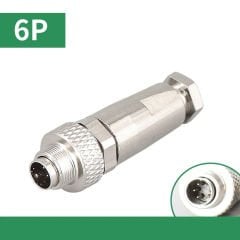 M9 6 Pin Erkek Konnektör - Seyyar Kablo Tipi Konnektör