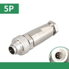M9 5 Pin Erkek Konnektör - Seyyar Kablo Tipi Konnektör