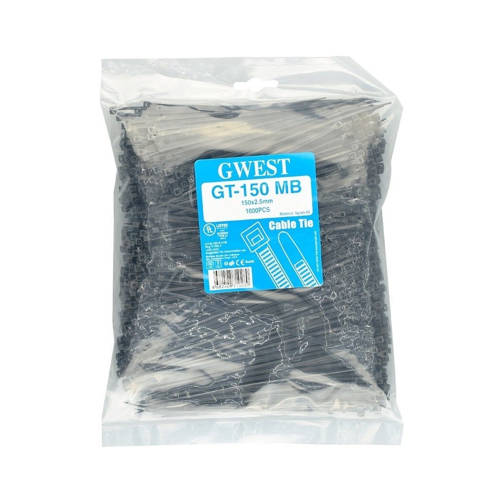 Gwest 150x2,5 mm Siyah Kablo Bağı 1000 Adet GT 150 MB